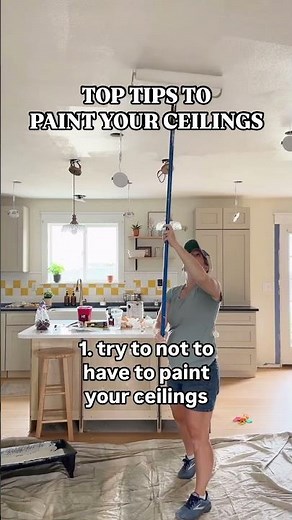 But in all honesty, I'd take painting ceilings over scraping popcorn off 😅 #kitchenrenovation #diy