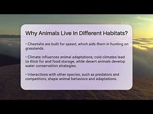 Why Animals Live In Different Habitats? - Ecosystem Essentials