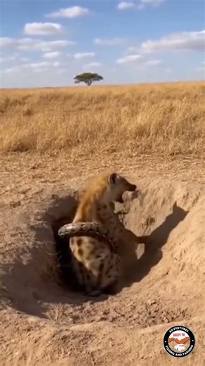 HYENA CAN'T UNLEASHED THE POWER OF MUCH STRONGER SNAKE LIVING IN THE HOLE