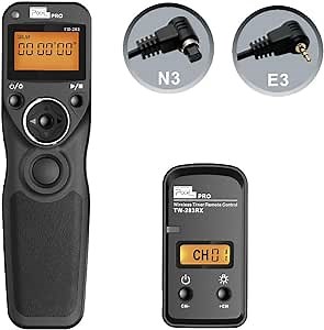 Wireless Shutter Release for Canon, Pixel TW-283 E3/N3 Wireless Remote Control Timer Shutter Release Cable for Canon EOS R EOS R5 R6 R3 1300D 1100D760D 70D 80D 90D 5D IV III 1D 6D 7D fujifilm GFX50R