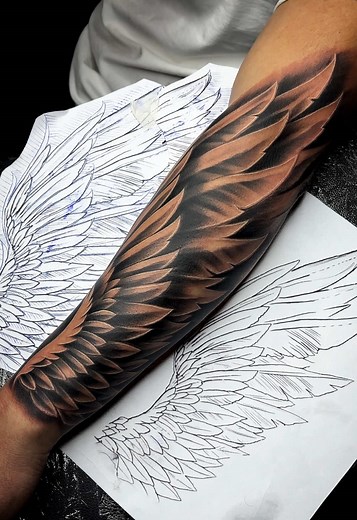 Angel Wing Tattoo 🪽✨ thank you for 1M views on this Angel Wing Tattoo ❤️ follow me for the Best tattoos and tattooideas on tiktok ‼️ #wing #tattoo #viral #fyp #goviral @𐱅𐰇𐰼𐰰🦂
