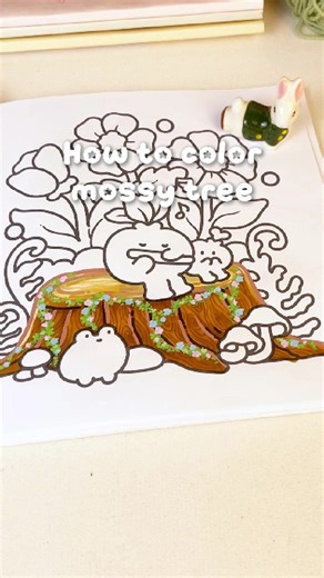 How to add depth to a tree log with just a few layers. 🎨 Save this for your next nature coloring page! 📓 Check out our latest page from the Garden Bliss coloring book on bio! #hyggeartful #hyggeartfulcoloring #coloringbook #coloringbookforadults #boldandeasy #boldandeasycoloring | Hygge Artful