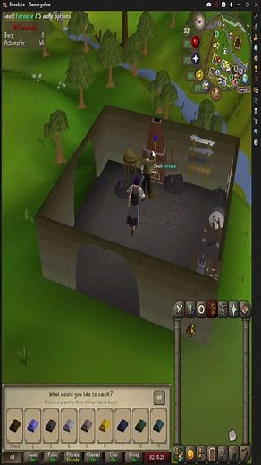 Here I am getting level 87 in the non-combat skill "CRAFTING" in the multiplayer game runescape.com