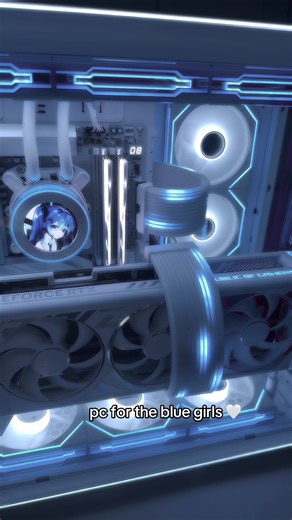 I love a blue pc 💙 #pcbuild #techtok #girlgamer #pcsetup #miku