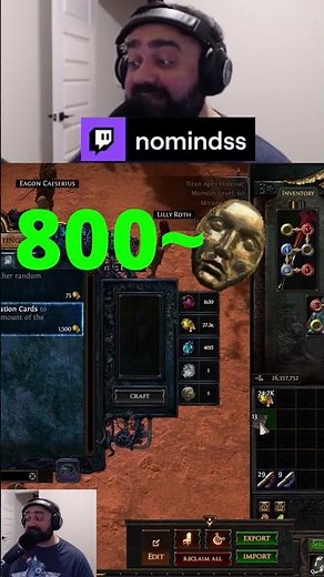 60 divs to 800 divines #pathofexile #poe1 #mirage