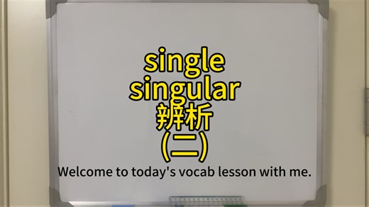 第35集 single和singular辨析(二)