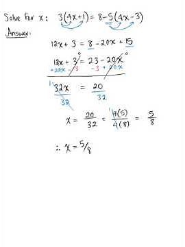 Solving Linear Equations (Example 1)