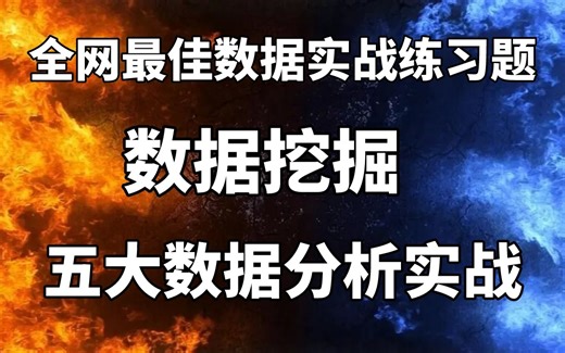 全网最佳的数据实战练习题，数据挖掘及5大数据分析实战项目，手把手带你学精学透，学完即可就业！
