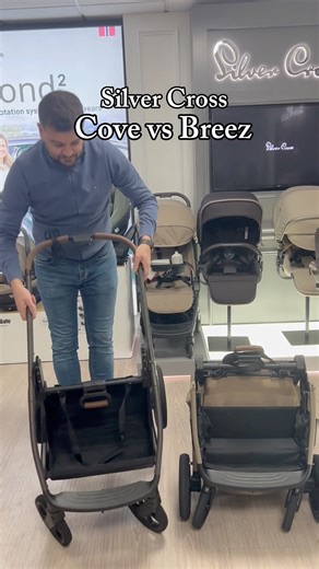 Silver Cross Cove vs Breez - what’s the difference? 🍃 Breez is the newest member of the Silver Cross family, it boasts a lot of the same features as Cove but has a compact, space-saving design 👏 Whereas, Cove is a spacious all-terrain pushchair with a carrycot that’s overnight sleep approved. ☁️ Learn more about both pushchairs via the link in our bio 💚 #silvercross #silvercrosscove #pushchairsuk #silvercrossbreez | Natural Baby Shower