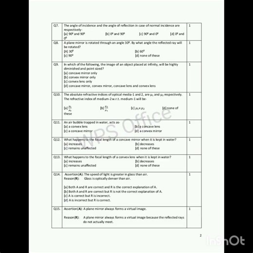 Reflections class 10#cbseclass10 #practicequestions