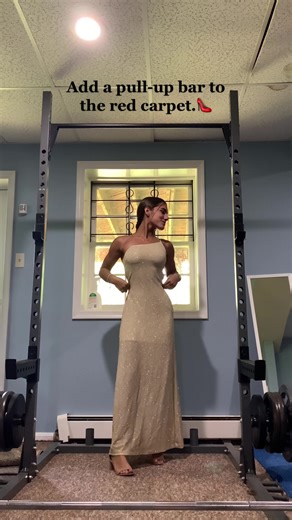 Empowering Women: Pull-Up Challenge in Prom Dress