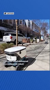 Little robots are cruising along sidewalks in the Mosaic District area of Fairfax County to deliver food orders. Here’s a quick look at the service. | NBC Washington