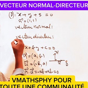 34K views · 520 reactions | Géométrie analytique, vecteur normal vs vecteur directeur. #mathematics | VMathsPhy | Facebook