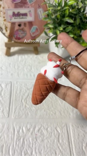 Satisfying Clay Art Ice Cream keychain #shorts #satisfying #viral #youtubeshorts #shortsfeed #art
