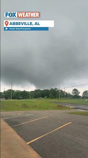 Large Tornado Sweeps Through Abbeville, Alabama