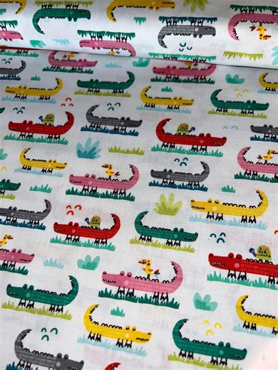 Crocs Safari Life Cotton Fabric, Girl Alligator Crocodile, Michael Miller, 1 Yard or More - Etsy