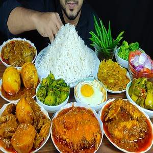 Massive! Eating Chicken Curry, Chicken Liver, Chicken Wings, Fish Curry, 3 Types of Eggs, Bitter Gourd, Bean, Broccoli 😋😍 Watch this video on high Quality- https://youtu.be/qbn9mX2mgZU | Eating Express