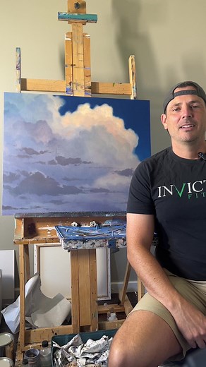 How to paint silhouette clouds for depth. Learn more on www.timgagnonartschool.com #howtopaint #oilpainting #painting #clouds | Tim Gagnon