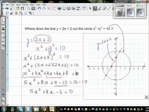 Finding points of intersection between a line and a circle