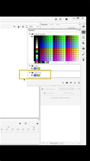 How to save a custom color palette in Adobe Animate