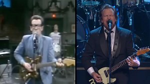 Eddie Vedder calls back Elvis Costello during epic SNL 50 peformance
