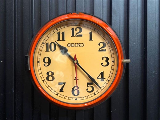 Retro SEIKO Orange Kitchen Wall Clock, Vintage Industrial Metal Clock, Mid Century Home Decor - Etsy