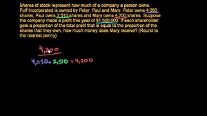 Rational number word problem: stock