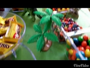 how to host a Dino T Rex theme birthday party in Vancouver with cake and decorations and a magician