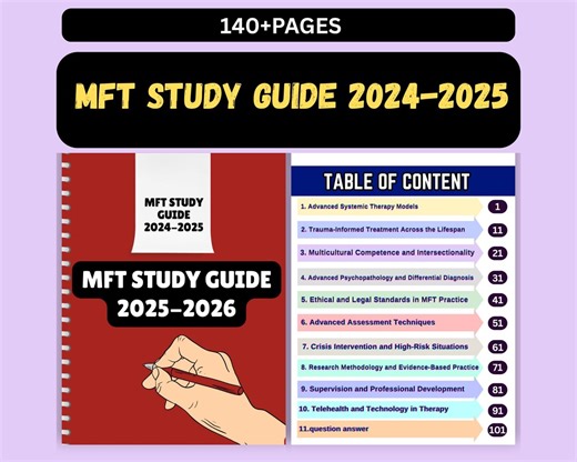 MFT Study Guide 2025-2026: Practice Tests | Marriage and Family Therapy Guide - Etsy