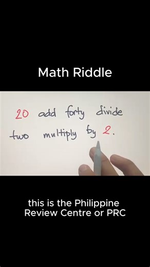 2.8K views · 27 reactions | 20 add forty divide two multiply by 2. | Philippine Review Center | Facebook