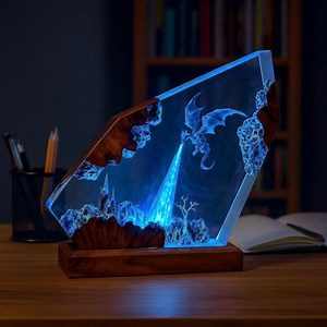 Diorama Ice-dragon Resin Lamp,handmade Fantasy Night Light, Dragon Statue, Halloween Gift, Gift for Him, Birthday Gift Idea, Gaming Decor - Etsy