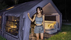 158K views · 3.4K reactions | A new big air tent like a hotel make a kitchen in the tent #forest #survival #bushcraft #asmr #fblifestyle #camping #cooking | Tanvir | Facebook