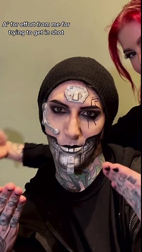 Chris Motionless Cyborg Makeup Transformation