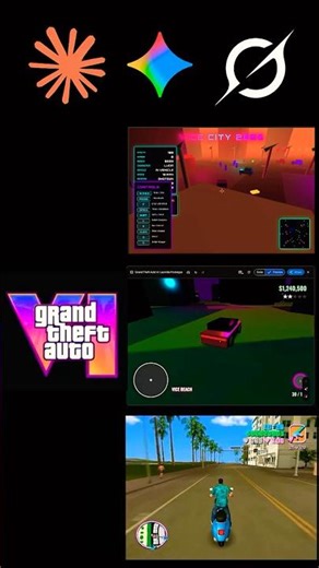 Created GTA 6 from Scratch: Grok, Gemini 3, Claude #aigame #gamedev #gta6 #gemini3 #grokai #Claudai