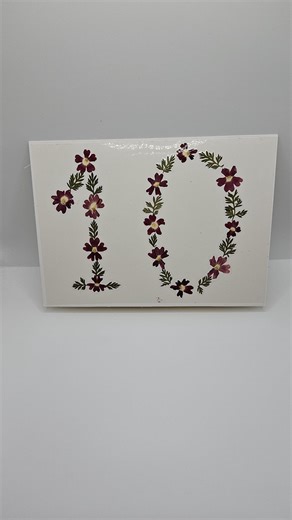 Real Pressed Flower Birthday Card, Anniversary Card, Handmade Not Print, Number 10 Card - Etsy
