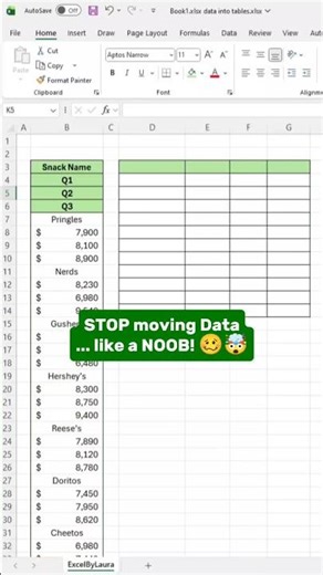 Turn data into table in excel! #excel #exceltips #exceltricks #spreadsheet