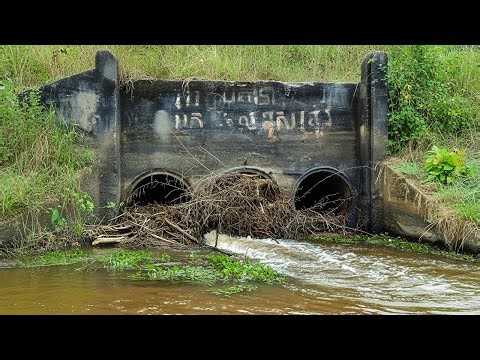 Remove More Debris Full Clogged Culvert Drain