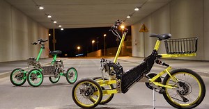 Tilting e-quad gets tilting trike stablemate