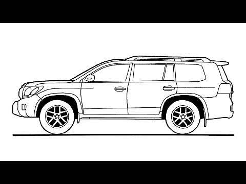 How to draw a LAND CRUISER V8