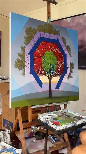 Revisiting one of my favorite paintings from last year #painting #center #timeline #timgagnon #art #landscape #surreal #seasons | Tim Gagnon