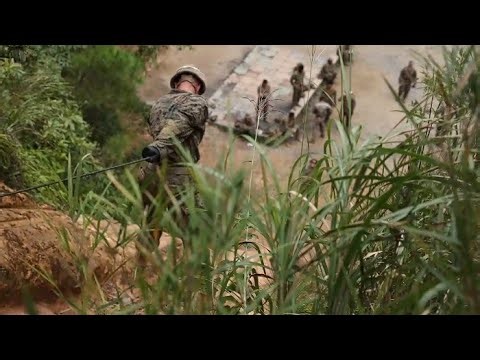 US Marines Conquer the Cliffs: Extreme Rappelling Training in the Okinawan Jungle!