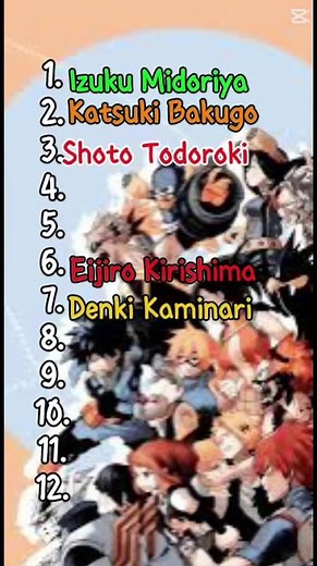 MY FAV MHA CLASS 1A CHARACTERS XDD