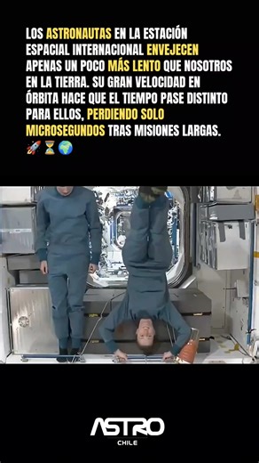 🛰️ Vivir en la Estación Espacial Internacional Vivir en la Estación Espacial Internacional expone a los astronautas a microgravedad y radiación, provocando pérdida de masa ósea y muscular, redistribución de fluidos y cambios en la visión. Con ejercicio diario y control médico, la mayoría de efectos se mitigan al regresar a la Tierra. #ISS #astronomia #ExploracionEspacial #Microgravedad #nasa | Astro Chile