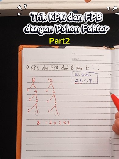 Trik KPK dan FPB untuk Bilangan 8 dan 12