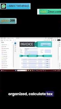 Fillable PDF Invoice Template Design 15 | Automatic Calculations | Fully Editable #fillablepdf
