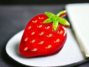 Strawberry Phone Grip: Resin Epoxy, Magnetic or Adhesive Option, Kindle Grip - Etsy