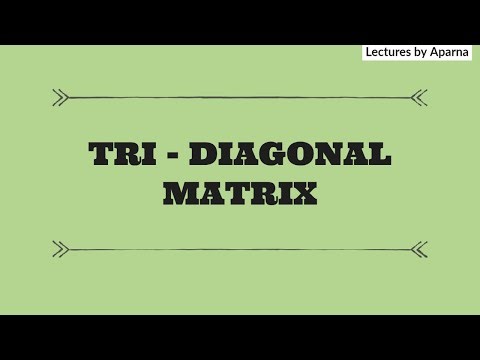 TRIDIAGONAL MATRIX | TYPES OF MATRICES | VERY EASY