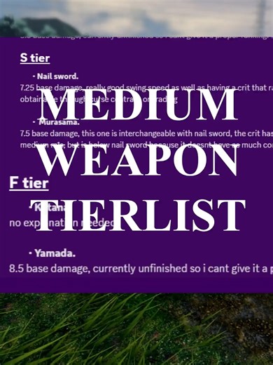 Medium Weapon Tier List in Devil Hunter