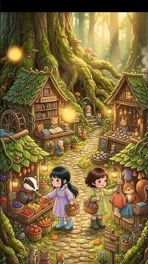 Tiny Girls Go Shopping in a Magical Forest 🌿🛍️ | Mini World Adventure