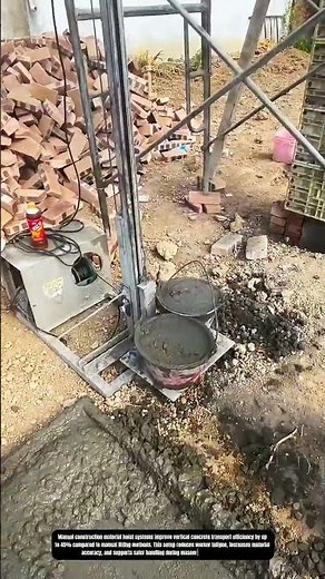 Manual Construction Material Hoist System for Vertical Concrete Transport